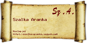 Szalka Aranka névjegykártya
